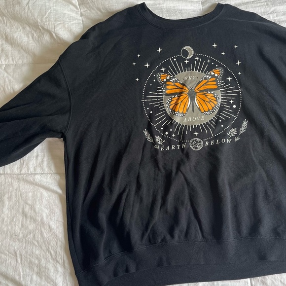 Cold Crush Black Butterfly "Sky Above Earth Below" Crewneck, 3X - Picture 3 of 5